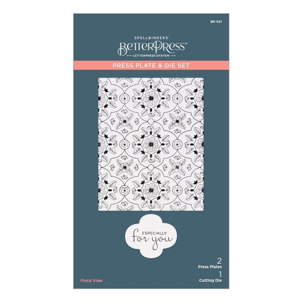 Spellbinders Floral View Press Plate & Die Set