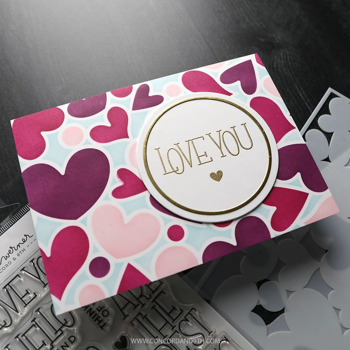 Kristina Werner Jumble of Hearts Stencil Pack