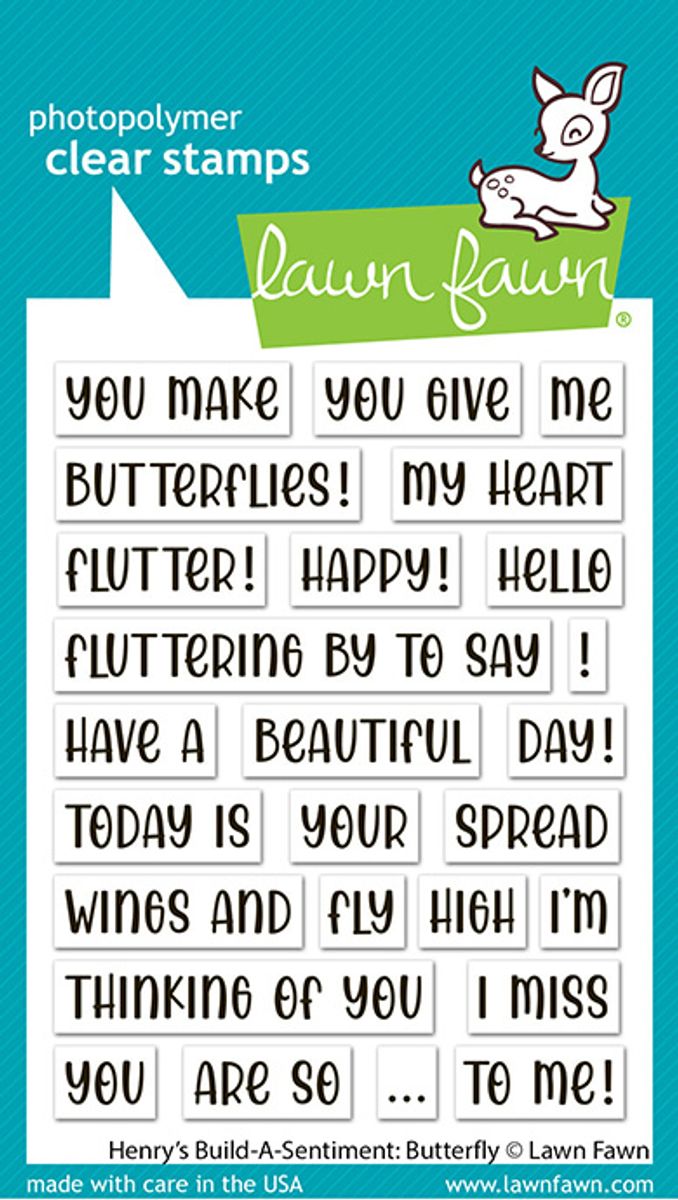 Lawn Fawn Henry's Build-A-Sentiment: Butterfly Stamp Set