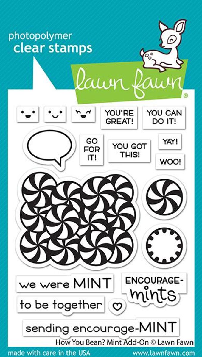 Lawn Fawn How You Bean? Mint Add-On Stamp Set