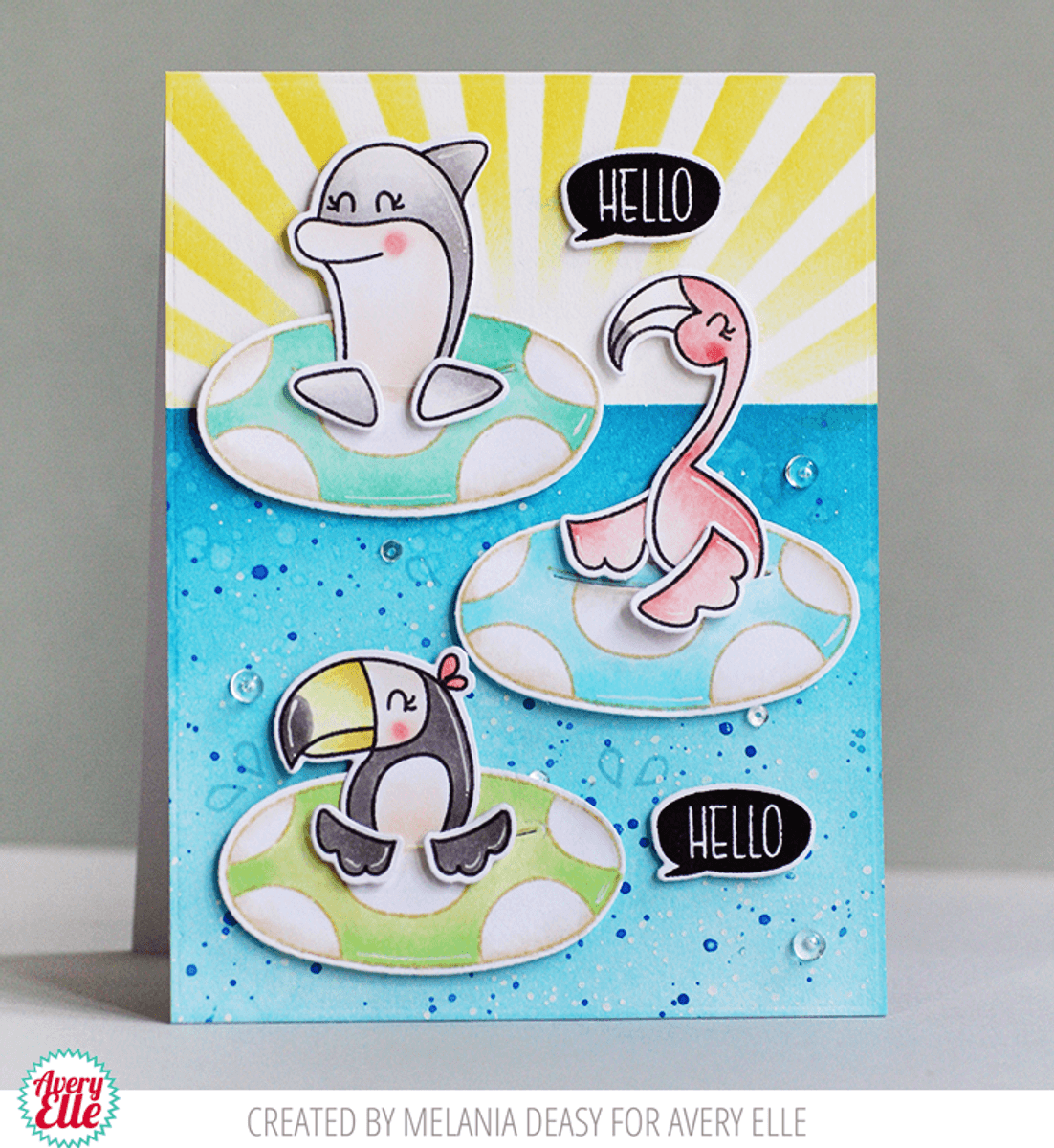 Avery Elle Peek-A-Boo Summer Pals Clear Stamps