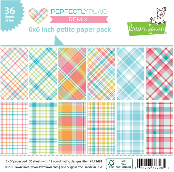 Lawn Fawn Perfectly Plaid Remix Petite Paper Pack