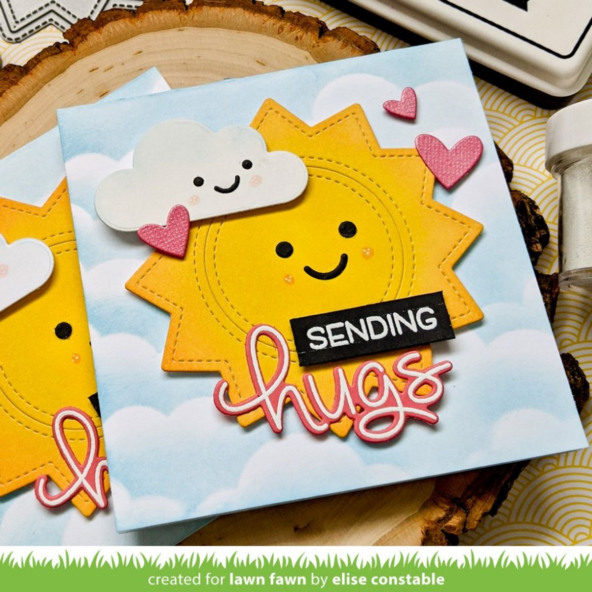 Lawn Fawn Long Distance Hugs Stamp Set