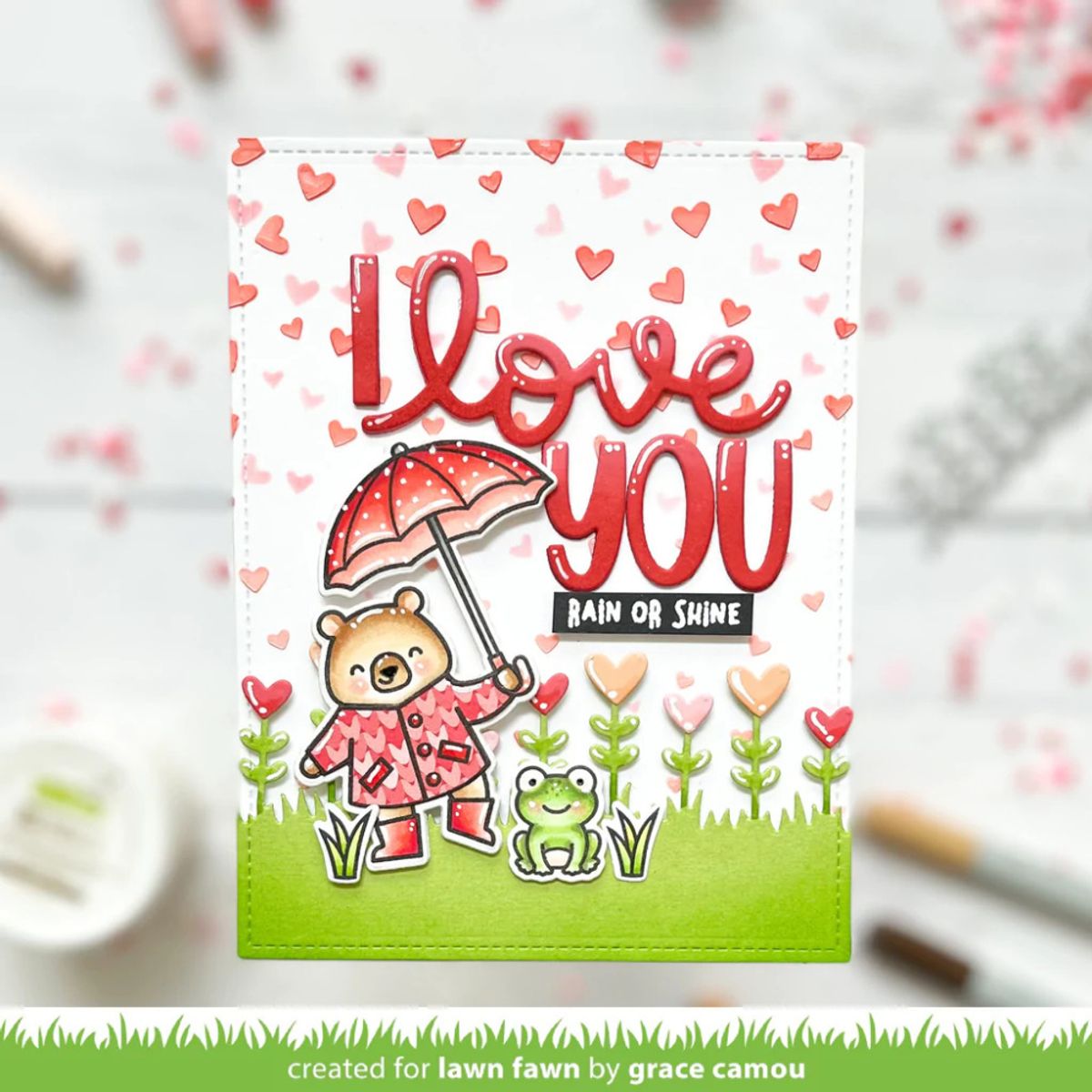 Lawn Fawn Falling Hearts Stencils