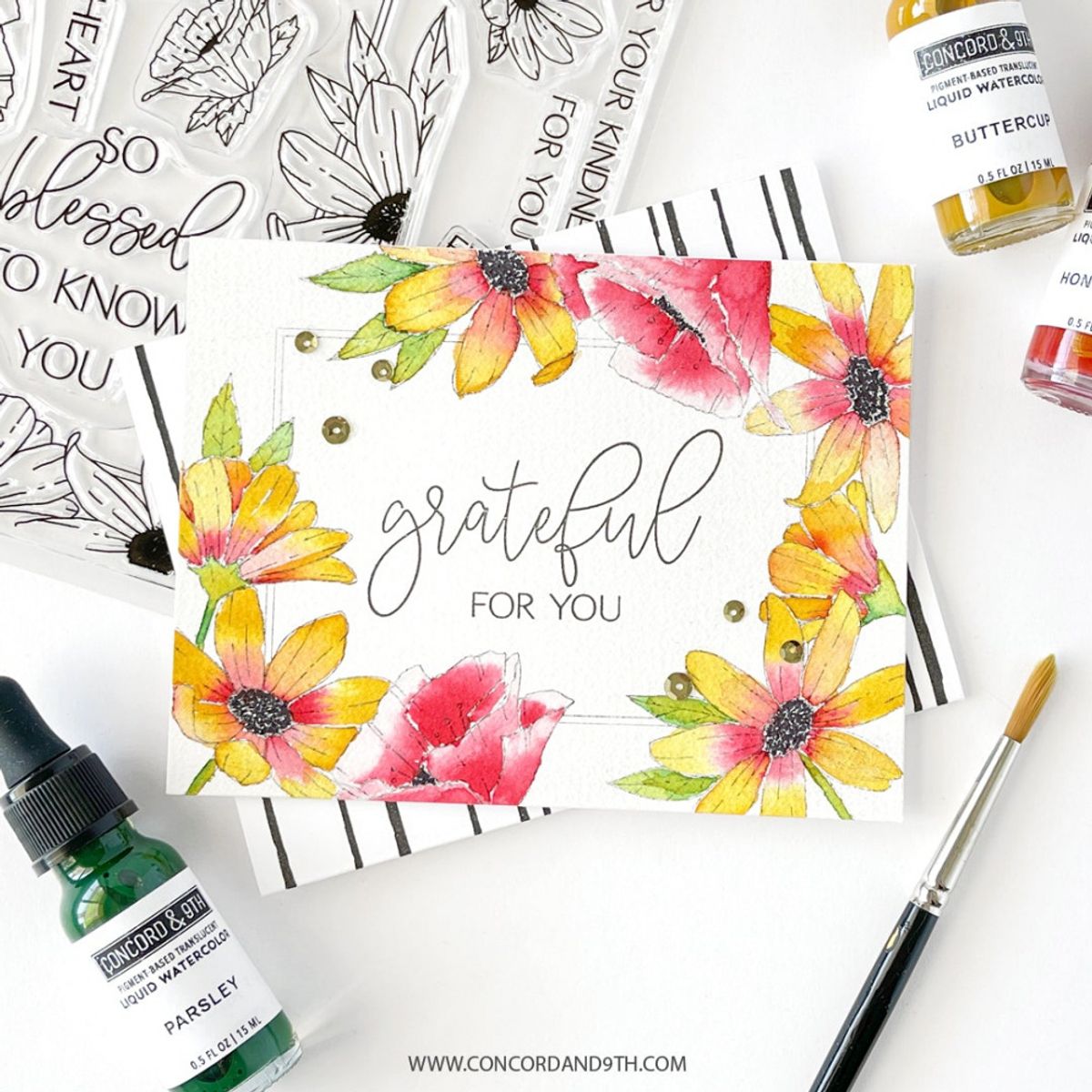 Concord & 9th Heartfelt Blossoms Stamp Set