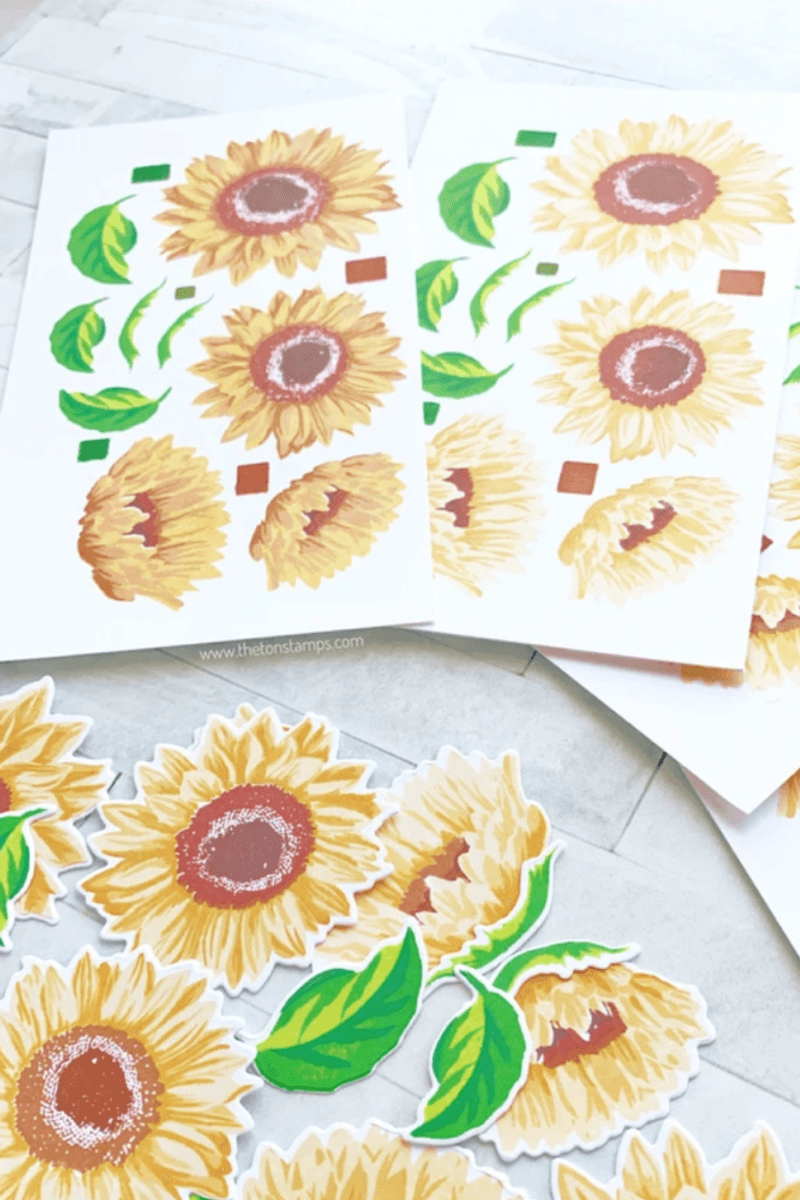 The Ton Grouped Fresh Sunflowers stamp & die bundle