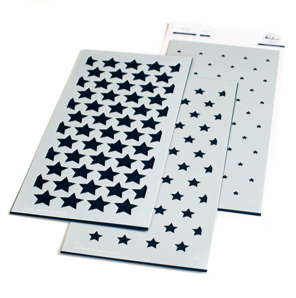 Pinkfresh Studio Slimline Star Builder stencil set