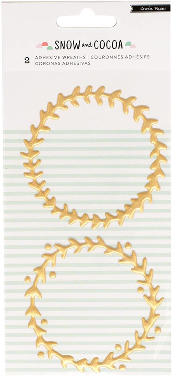 Crate Paper Snow And Cocoa Adhesive Wreaths