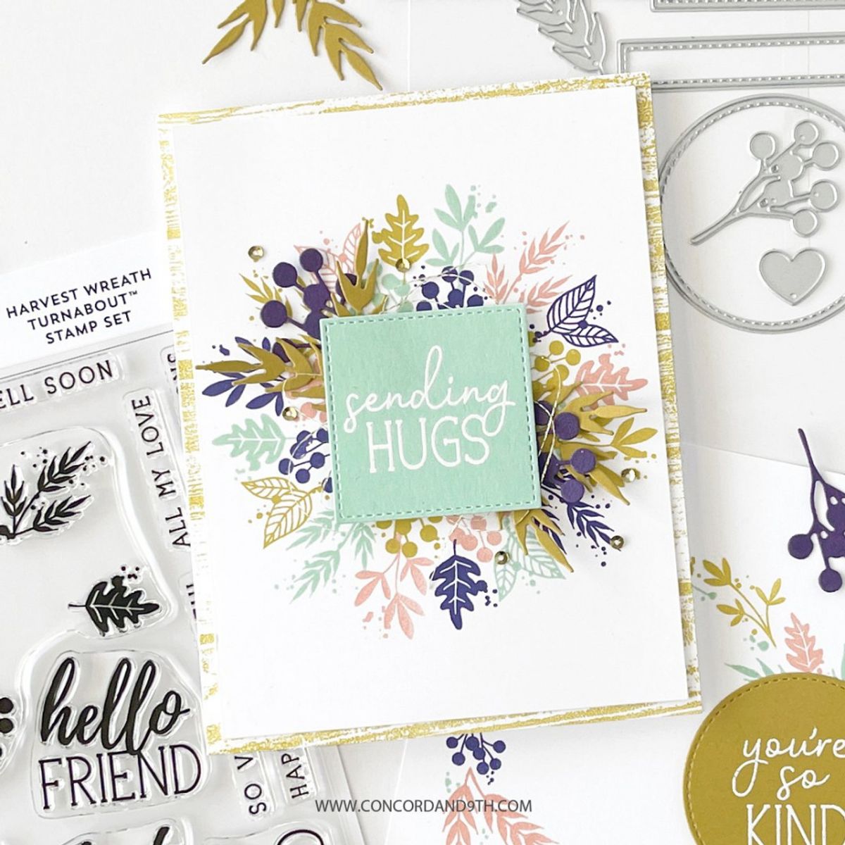 Concord & 9th Harvest Wreath Turnabout Stamp Set