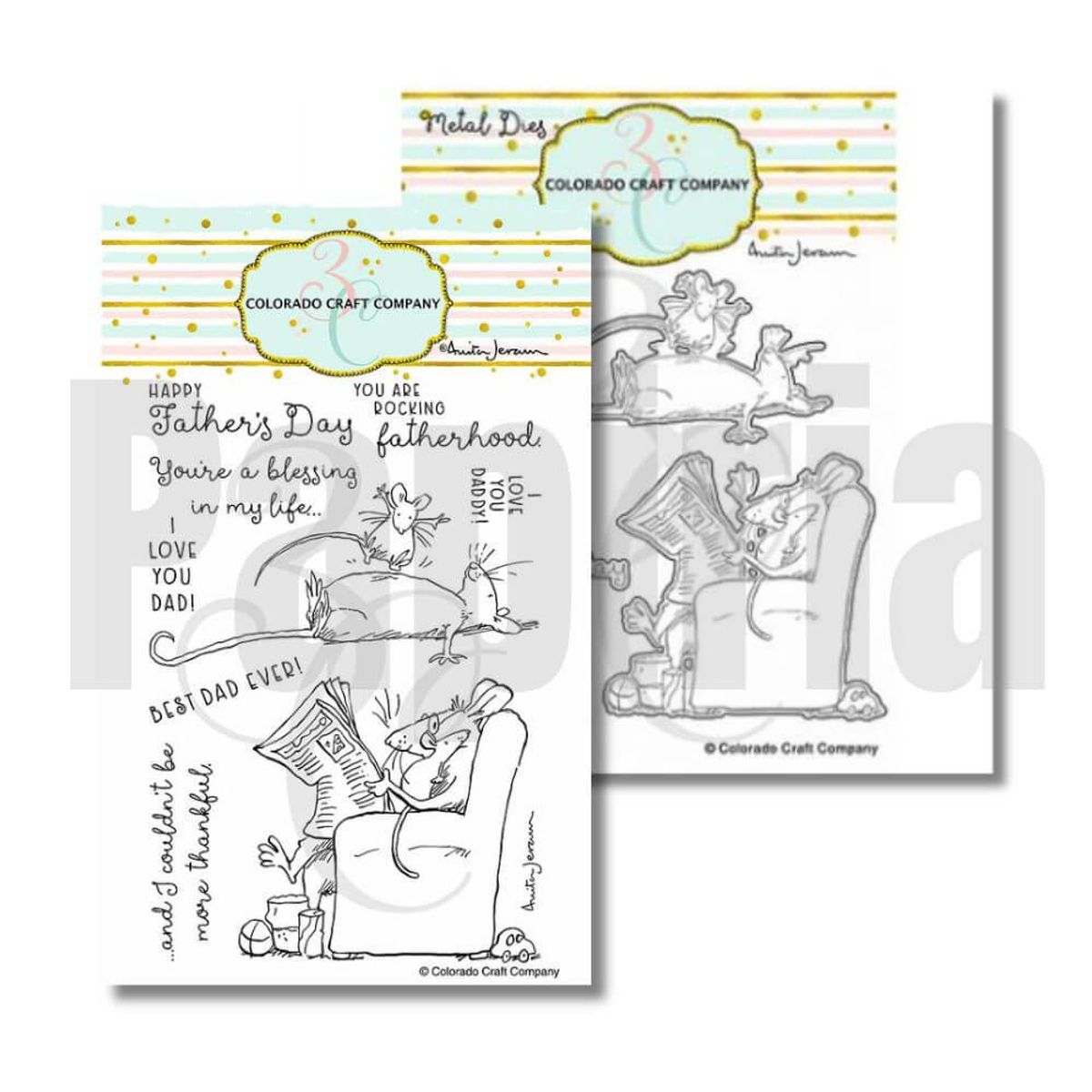 3C/ Anita Jeram For Dad stamp and die set