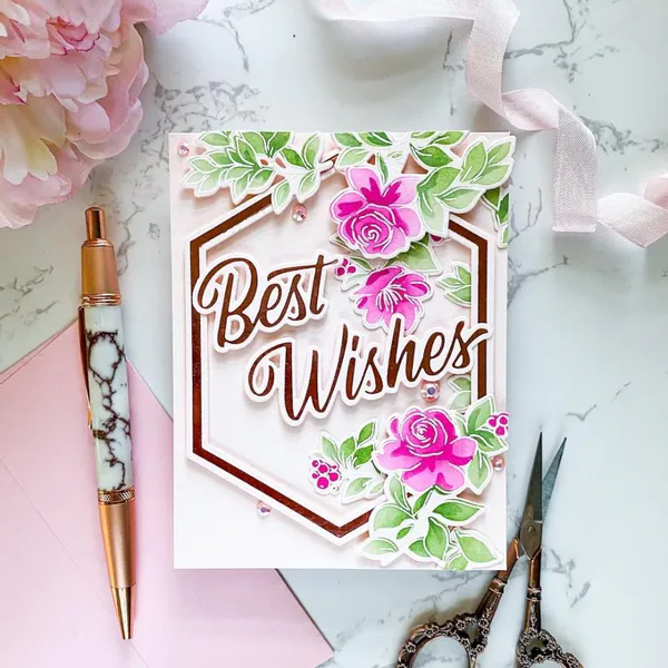 Hovedbilde Pinkfresh Studio Rainbow Floral stencils 