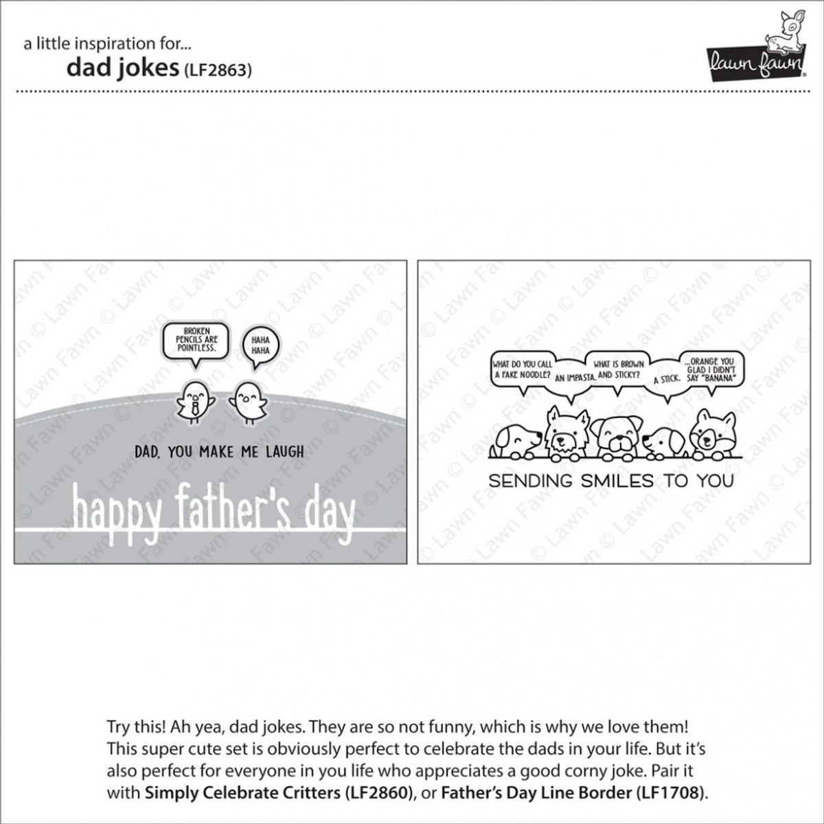 Lawn Fawn Dad Jokes Stamp Set