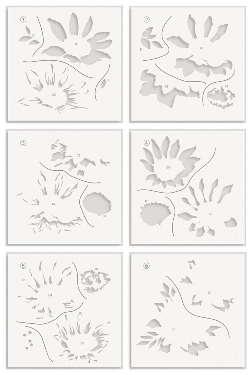 Altenew Dancing Sunflowers Stencil Set