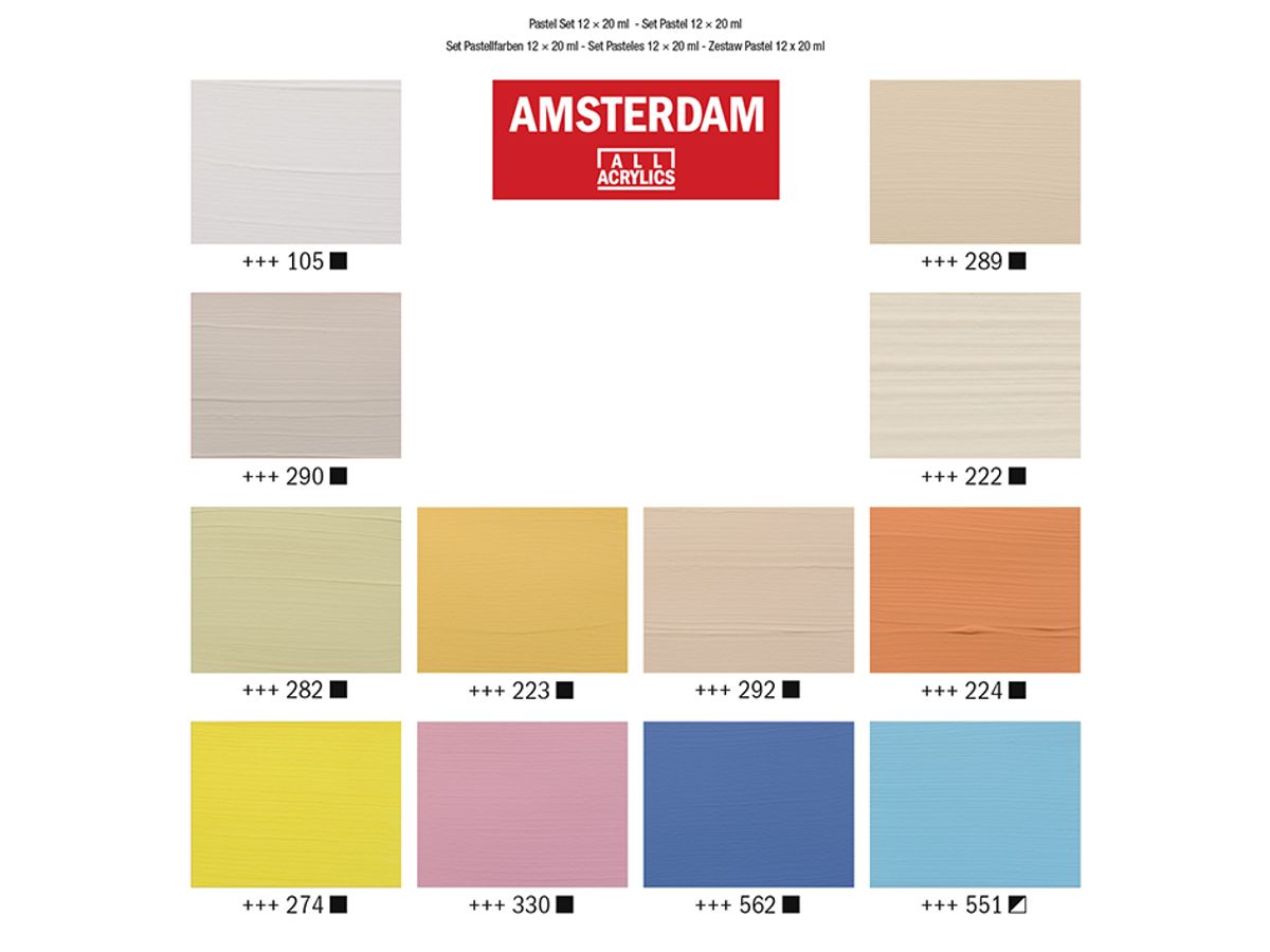 Amsterdam akrylmaling 12 x 20 ml – Pastel