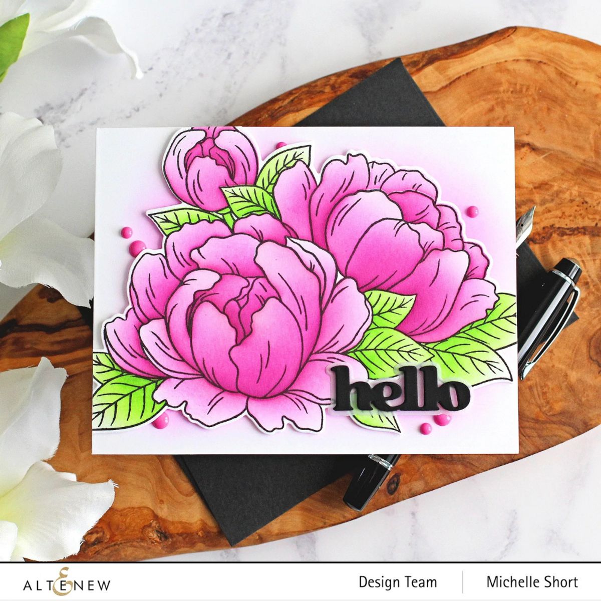 Altenew Gracious Peonies Stencil Set