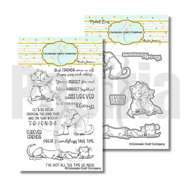 Hovedbilde 3C/ Anita Jeram Furever Friends stamp and die set