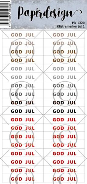 Hovedbilde Papirdesign Jul 1 klistremerker - hvit