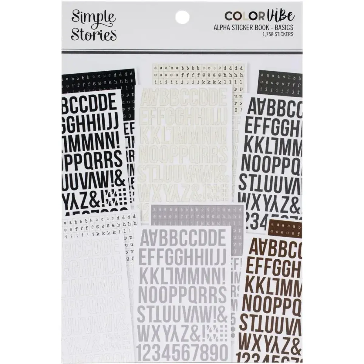 Simple Stories Color Vibe Alpha Sticker Book - Basics
