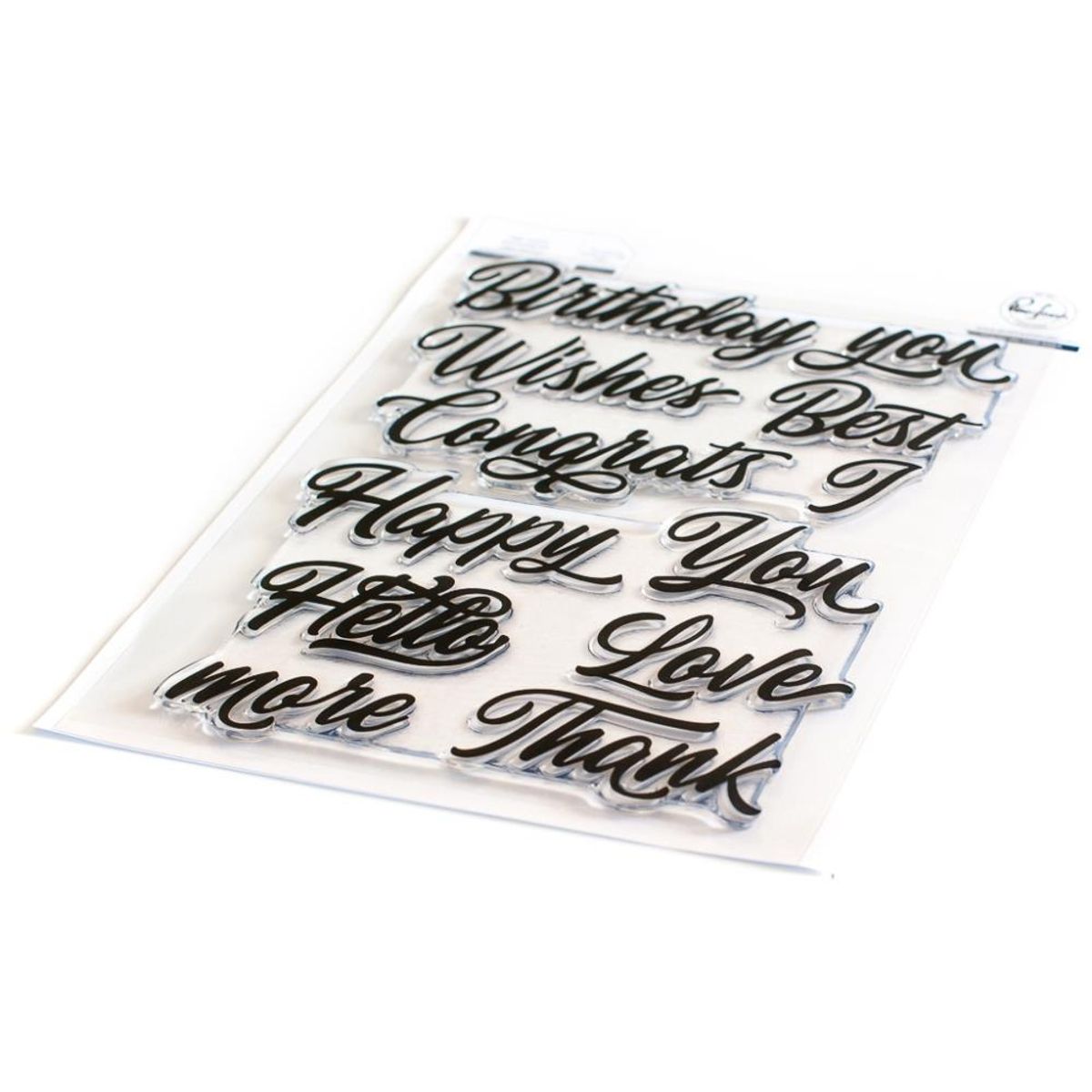 Pinkfresh Studio Brushed Sentiments stamp set