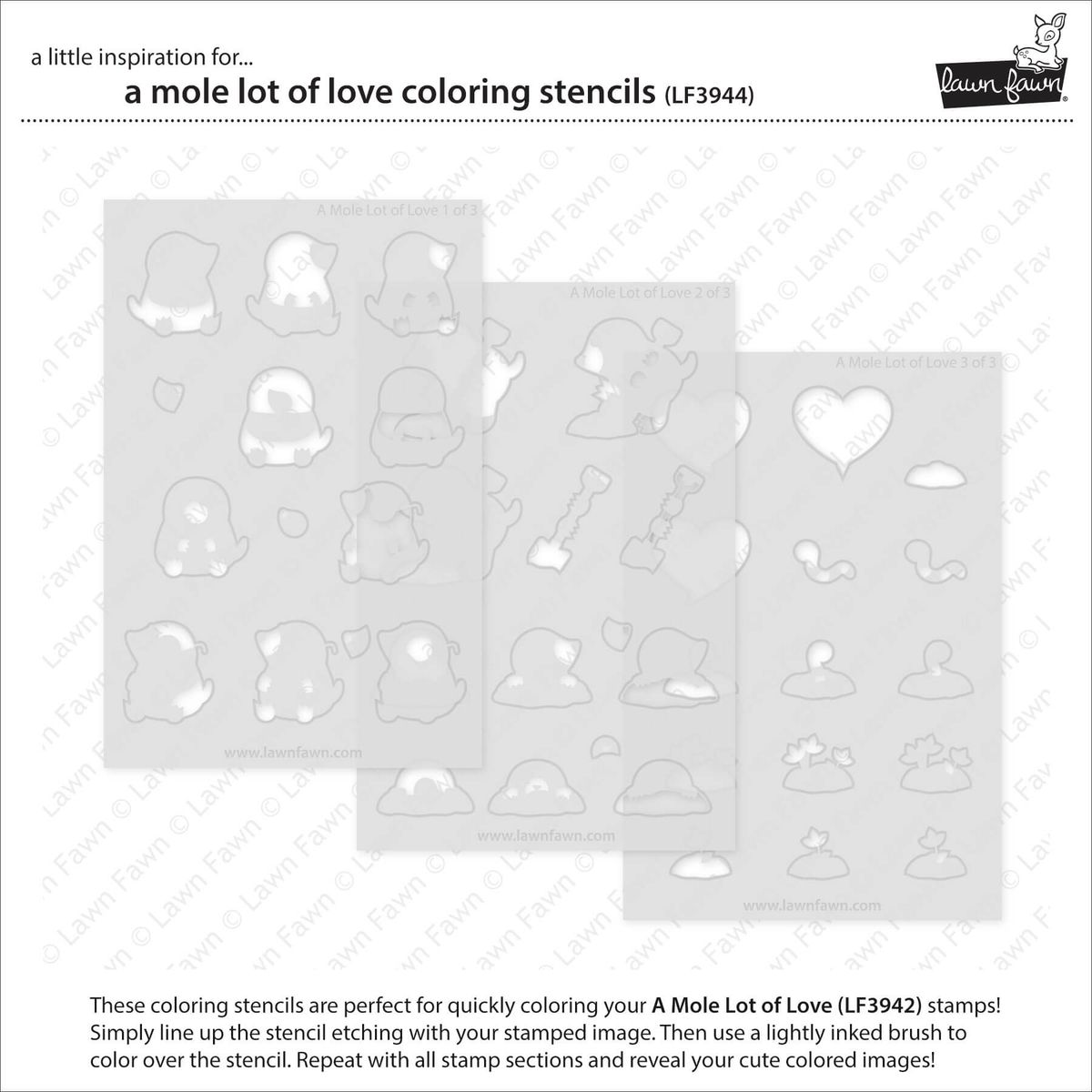Lawn Fawn A Mole Lot of Love Stamp Set