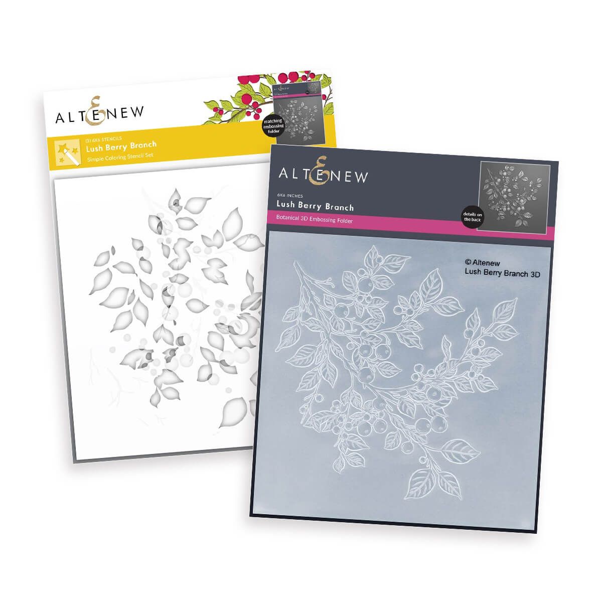 Altenew Lush Berry Branch 3D Embossing Folder Bundle