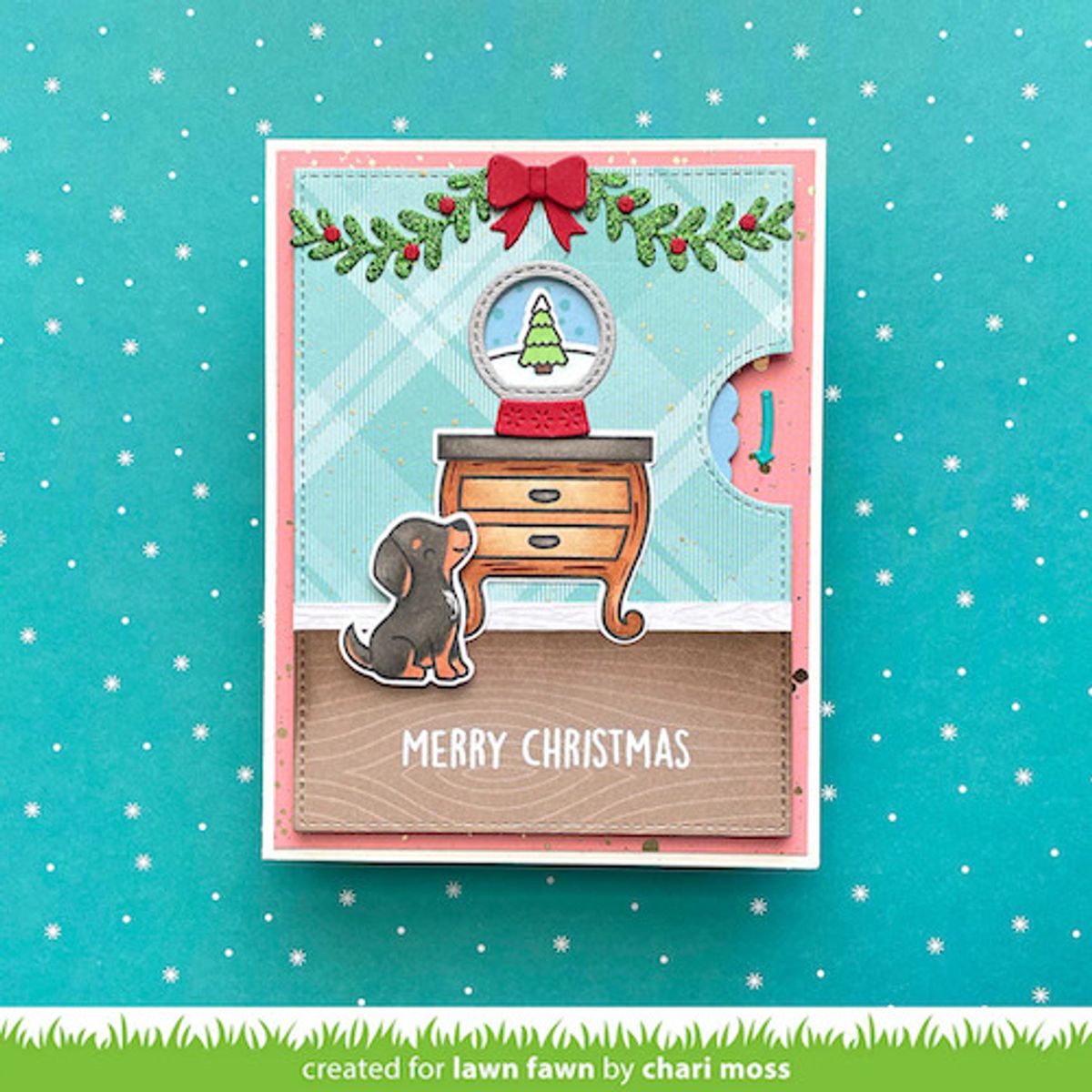 Lawn Fawn Reveal Wheel Little Snow Globe: Dog Add-On Dies