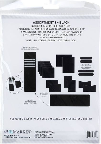 Hovedbilde Create-an-Album Inserts Assortment 1 - Black