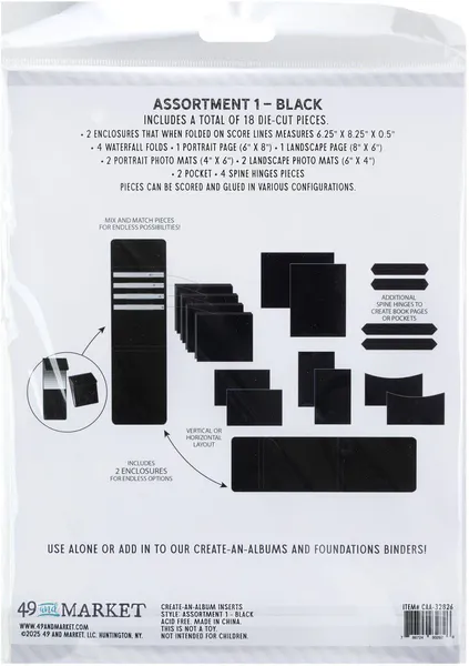 Hovedbilde Create-an-Album Inserts Assortment 1 - Black