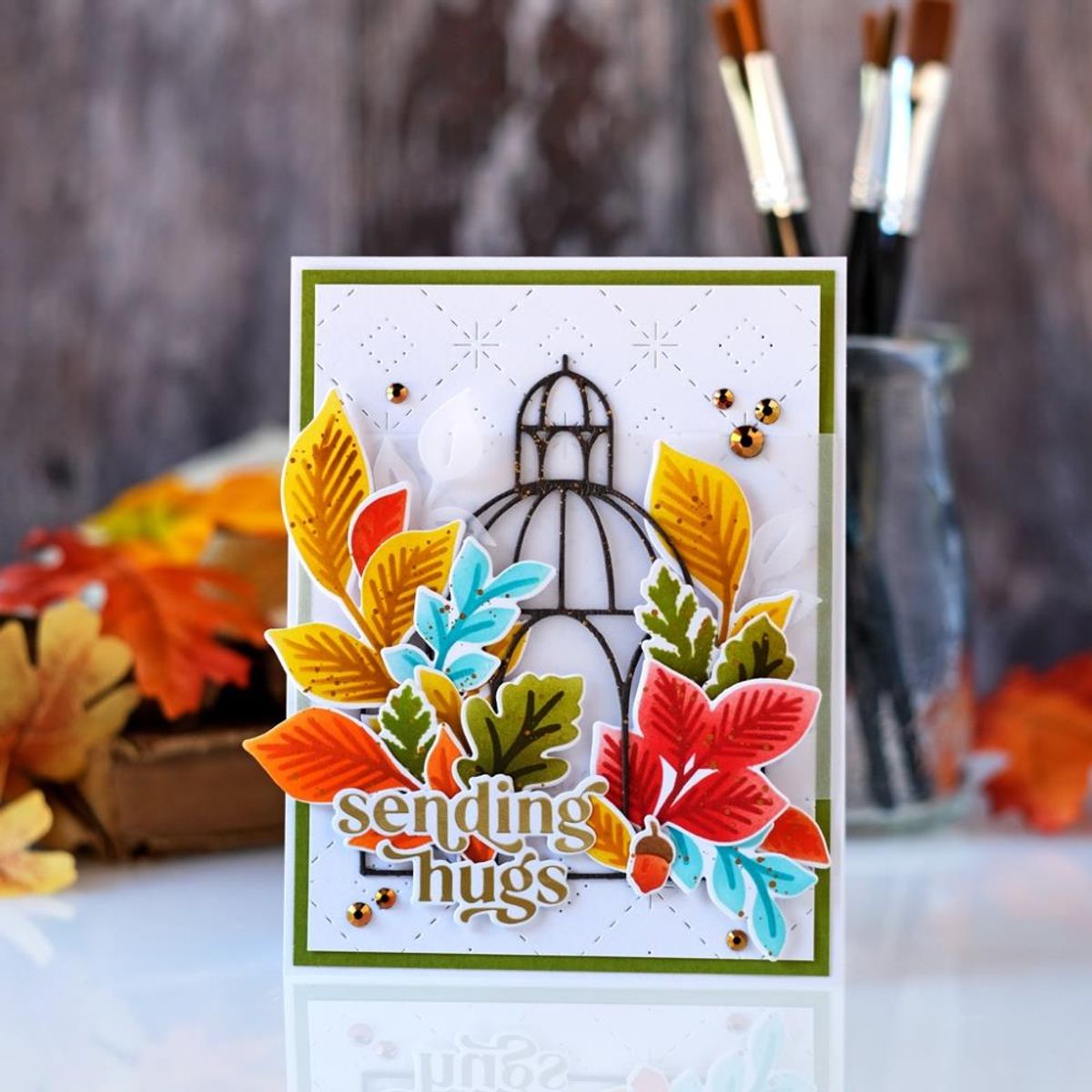 Pinkfresh Studio Fall Foliage layering stencils & die