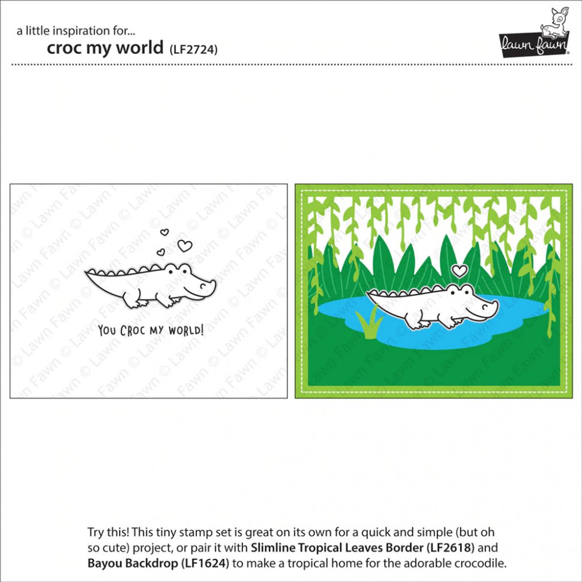 Lawn Fawn Croc My World Stamp Set
