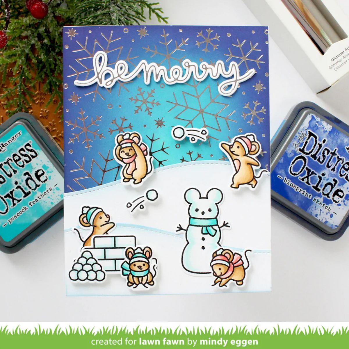 Lawn Fawn Snowflake Background Hot Foil Plate