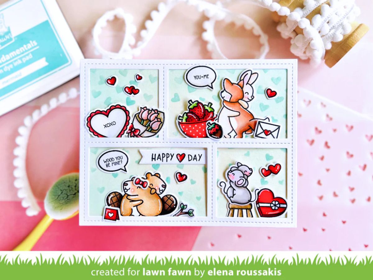 Lawn Fawn Falling Hearts Stencils