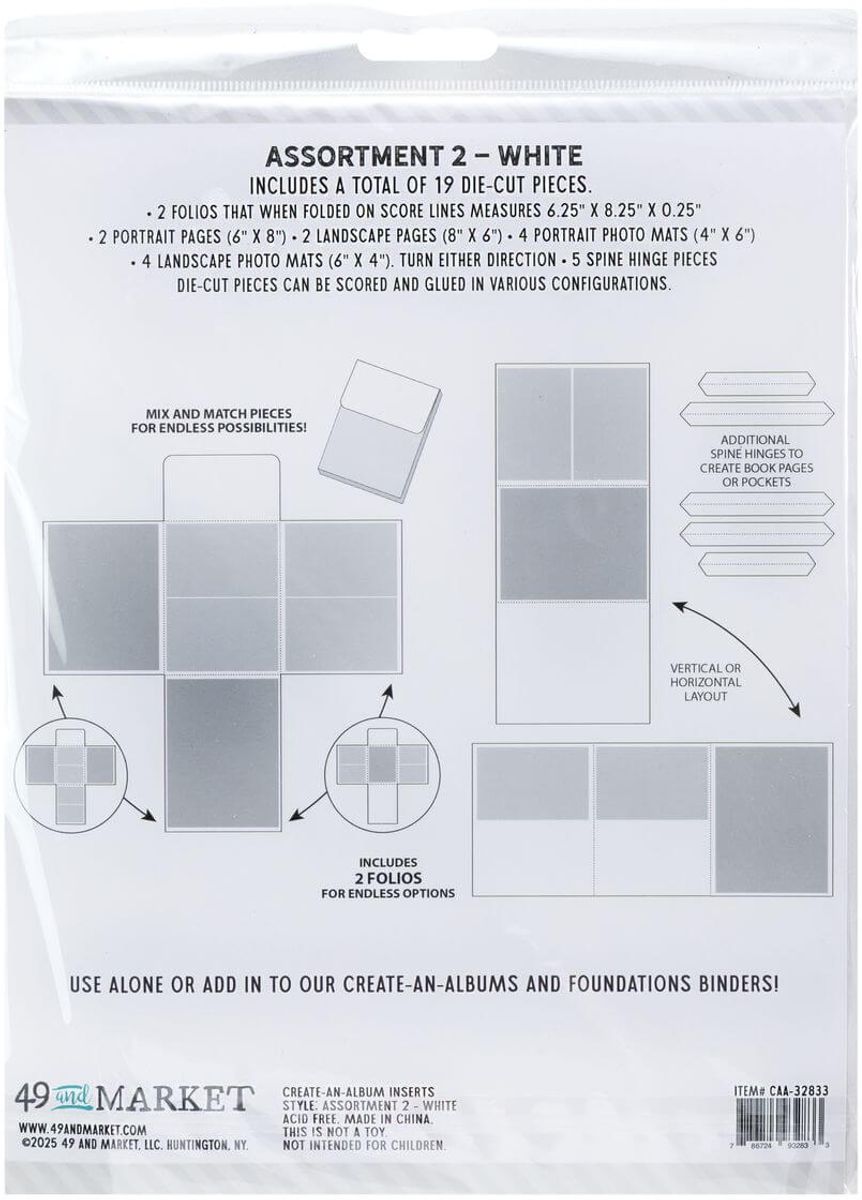 Create-an-Album Inserts Assortment 2 - White