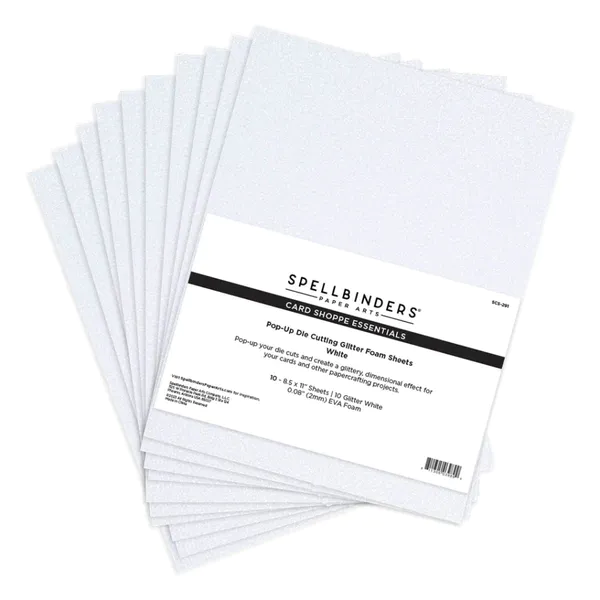 Hovedbilde Spellbinders Glitter Foam Sheets - White