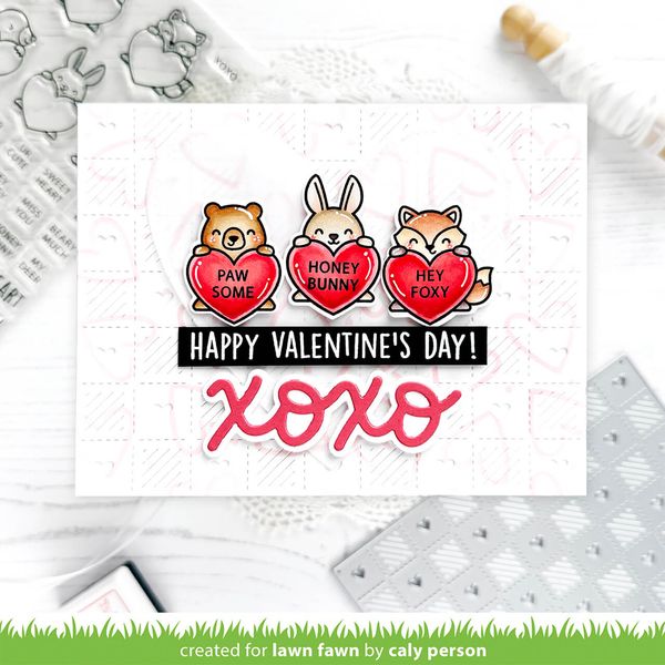 Hovedbilde Lawn Fawn Critter Conversation Hearts Stamp Set