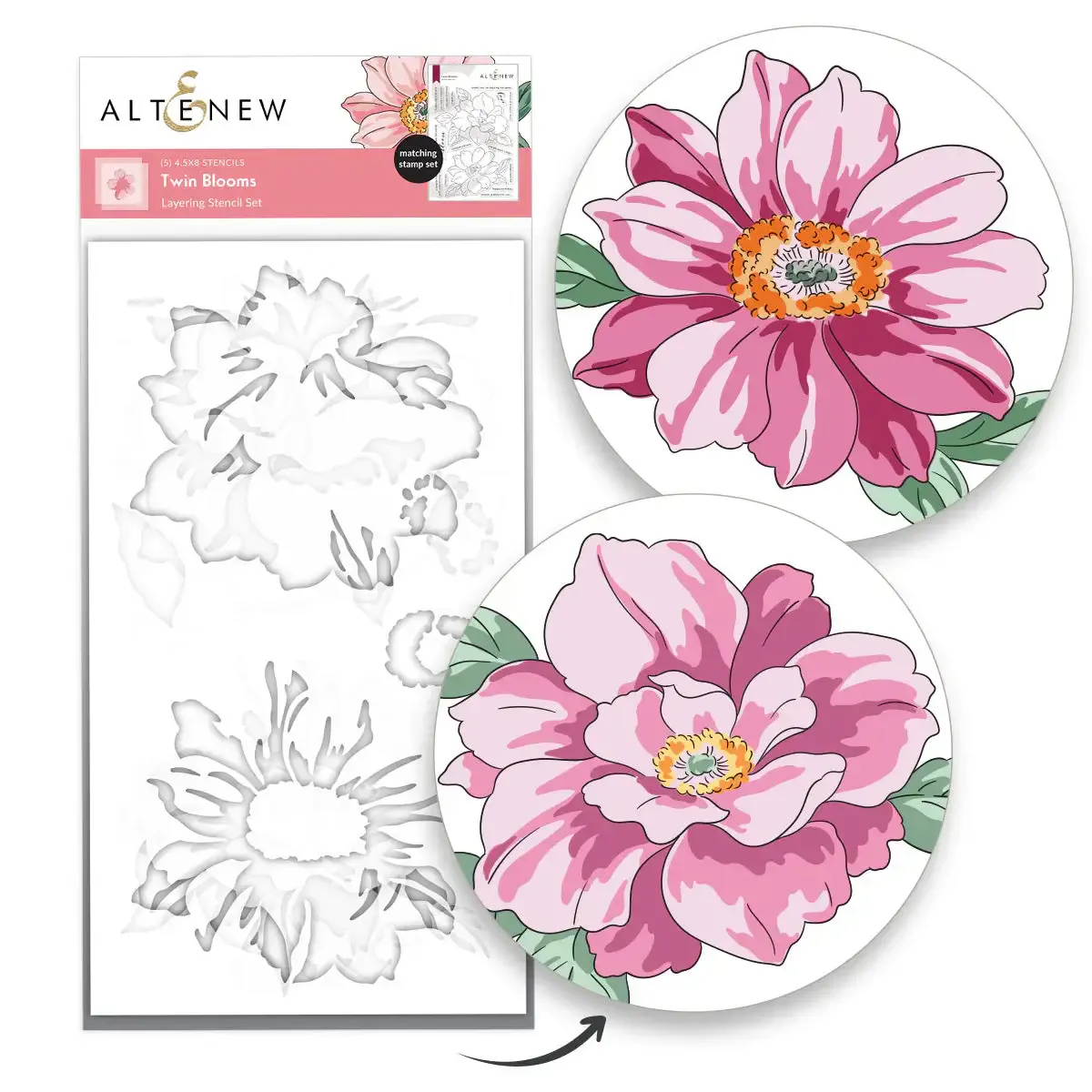 Twin Blooms Stencil Set