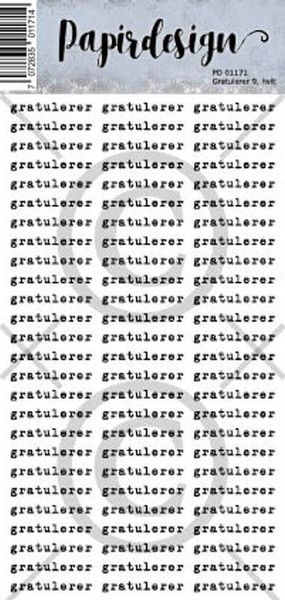 Hovedbilde Papirdesign Gratulerer 9, hvit klistremerker