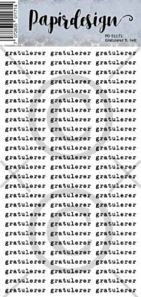 Hovedbilde Papirdesign Gratulerer 9, hvit klistremerker