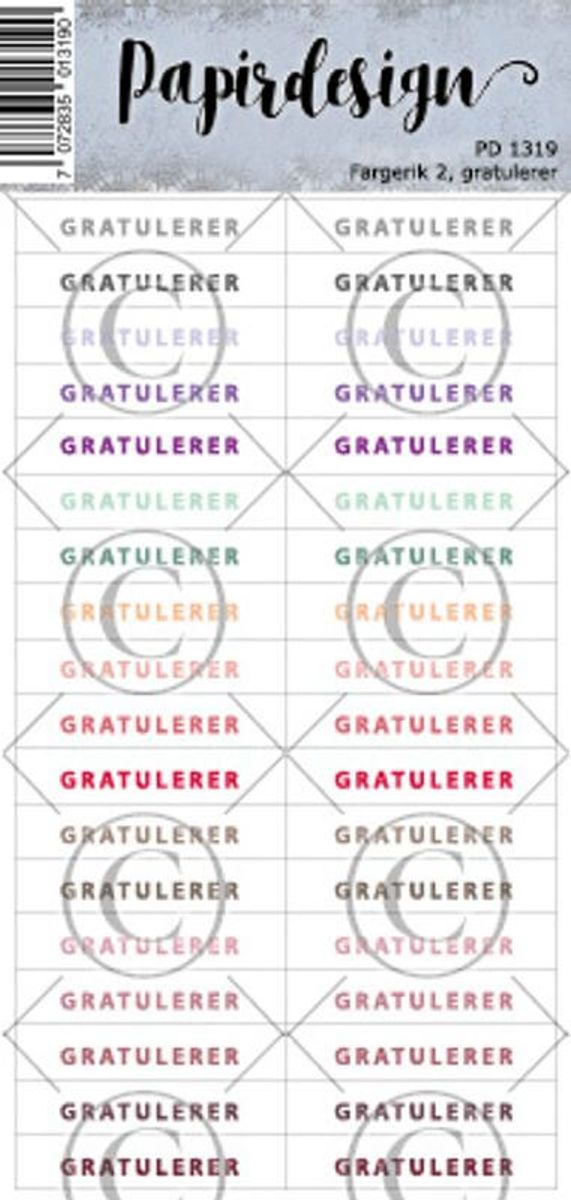 Papirdesign Dagen er din, Fargerik 2 klistremerker