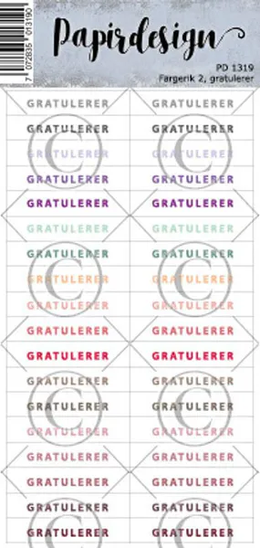 Hovedbilde Papirdesign Fargerik 2 klistremerker