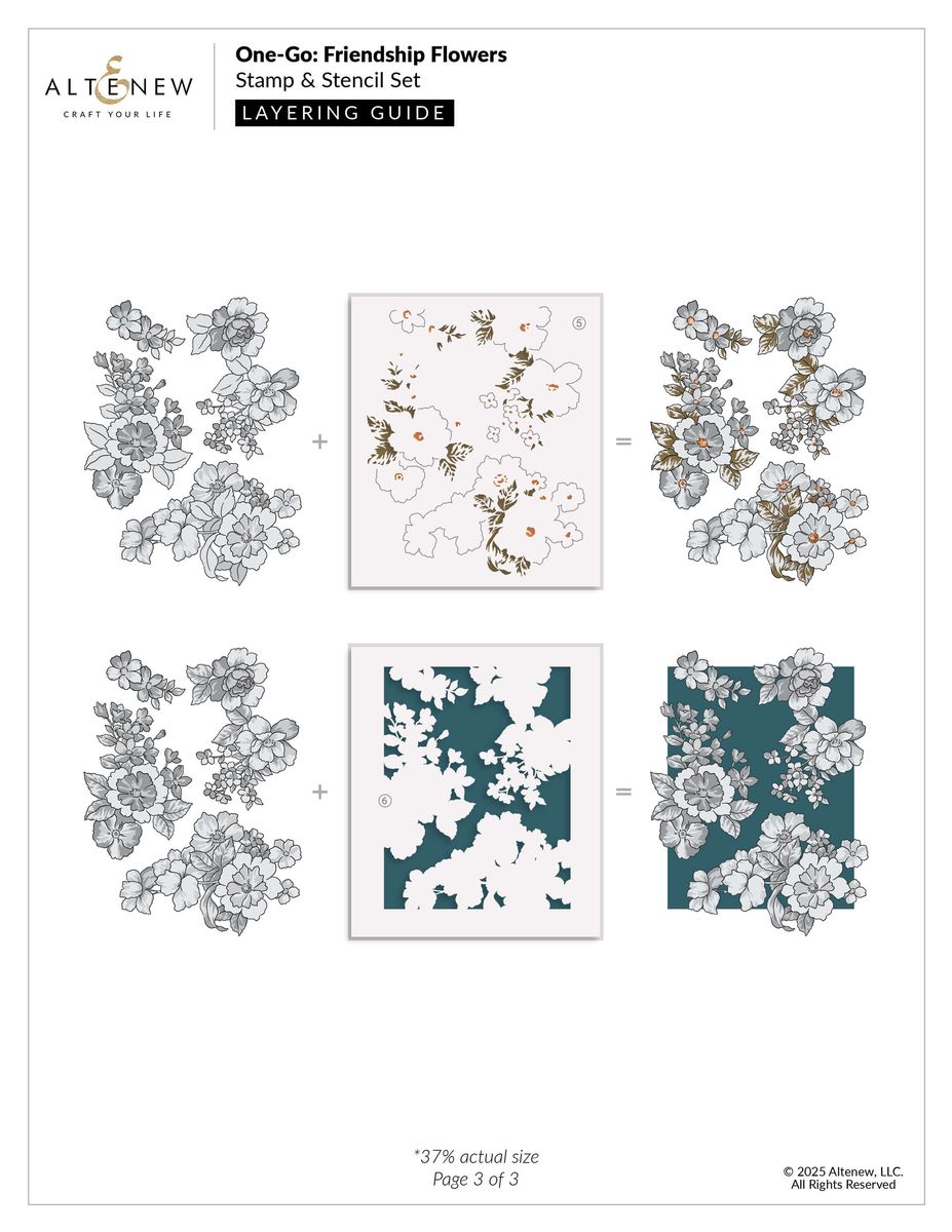 Altenew One-Go: Friendship Flowers Stencil Set