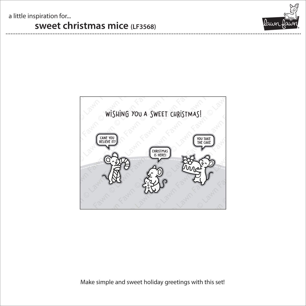 Lawn Fawn Sweet Christmas Mice Stamp Set