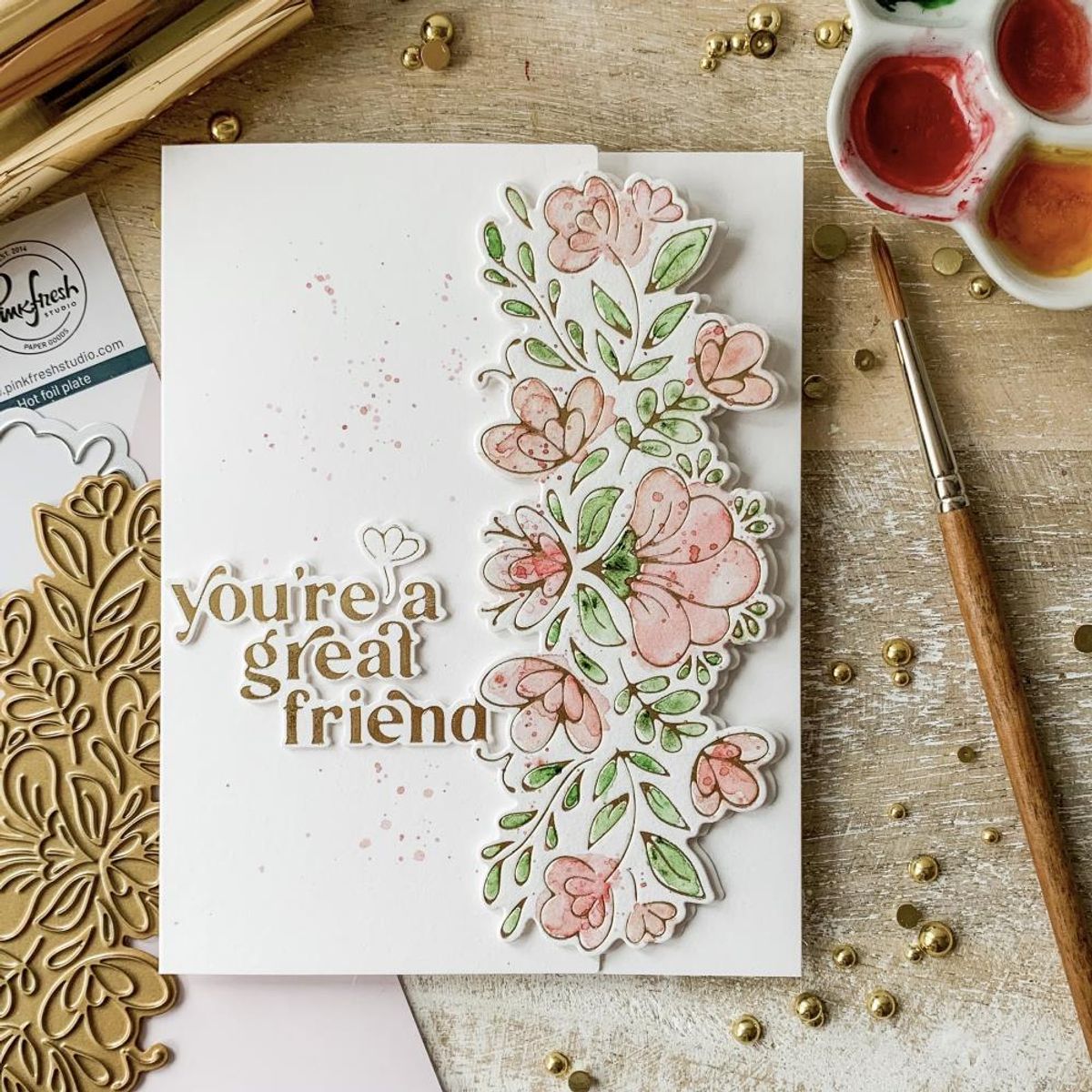 Pinkfresh Studio Charming Floral Border hot foil plate