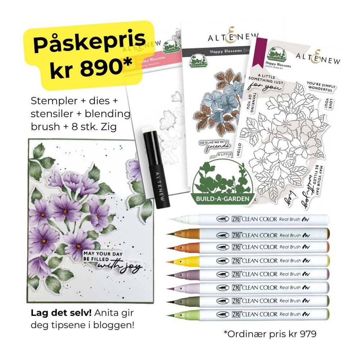 Happy Blossoms - produktpakke med ZIG
