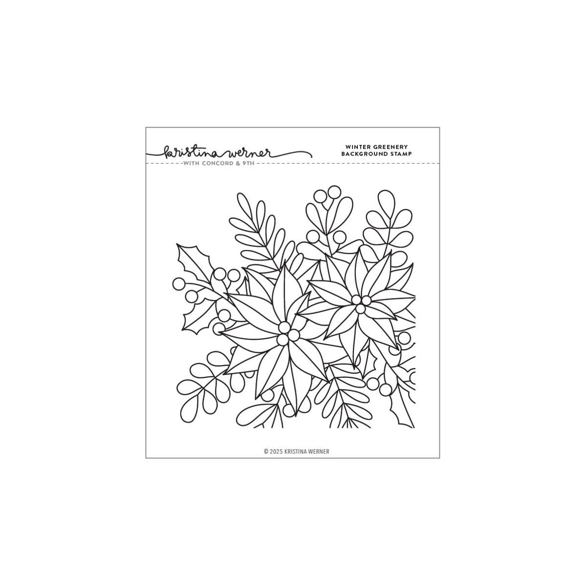 Kristina Werner Winter Greenery Background Stencil Pack