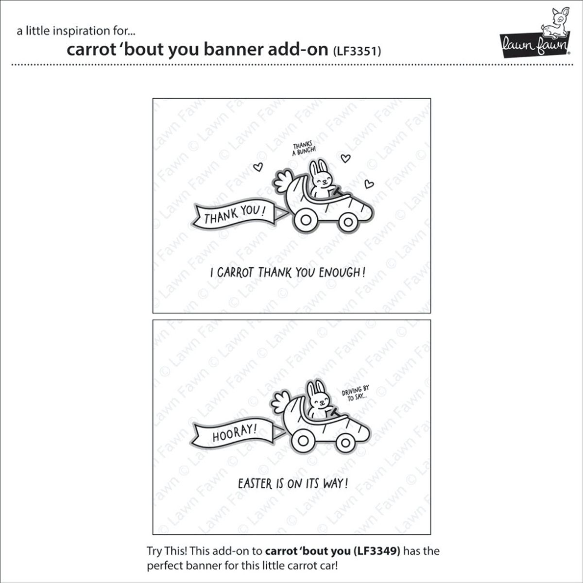 Lawn Fawn Carrot 'bout You Banner Add-On Stamp Set